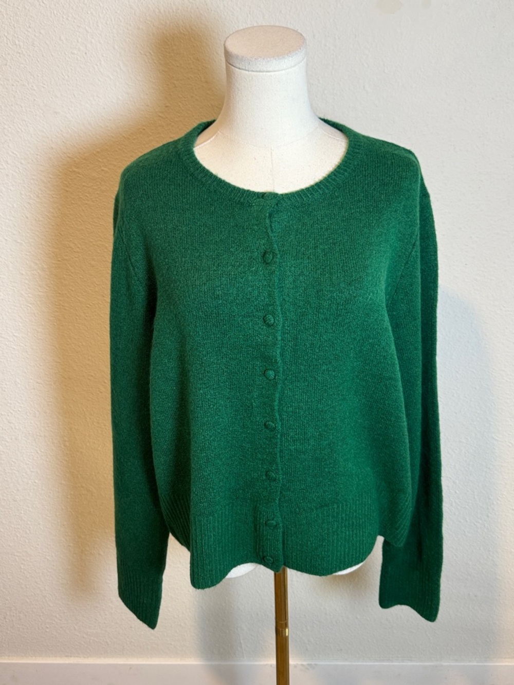 CeCe Classic Button Front Cardigan Sweater Green size XL